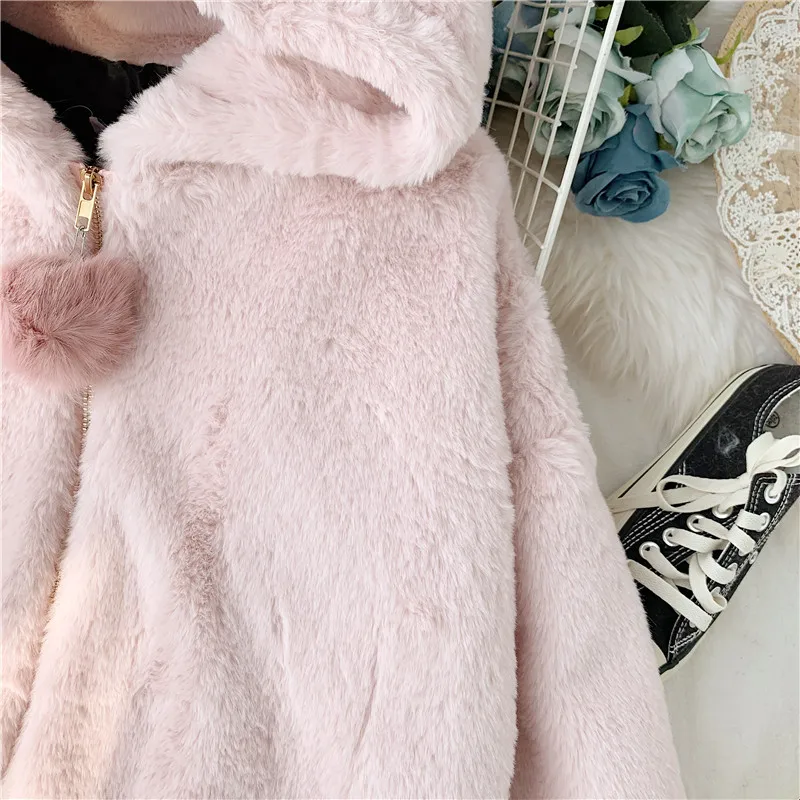 Neploe Harajuku Женская однотонная толстовка на молнии пальто женские толстовки Зимние Теплые Топы с капюшоном одежда свободное мягкое милое пальто 45302