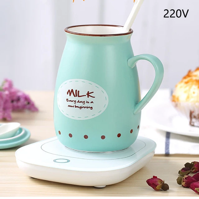 220V cup and mat Настольный подогреватель чашек для кофе/чая, Нагреватель чашек 220 В, подогреватель чашек для напитков, нагревательный лоток, коврик для молока, чая, кофе, кружка, подогреватель горячих напитков - Цвет: 220V cup and mat