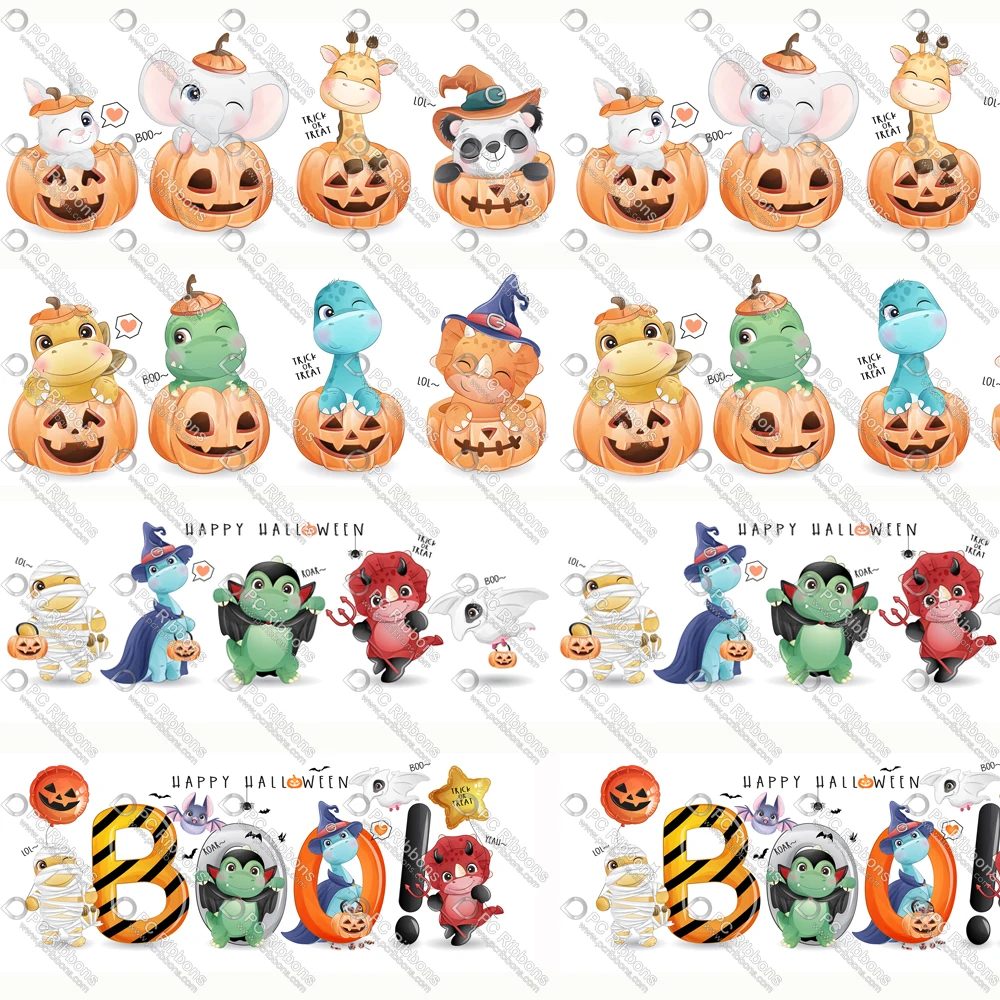 

Cartoon Christmas Pumpkin 3" Printed Lanyard/Grosgrain/Satin Design Customized Ribbon for Bow DIY Hair Craft Supplies Sewing