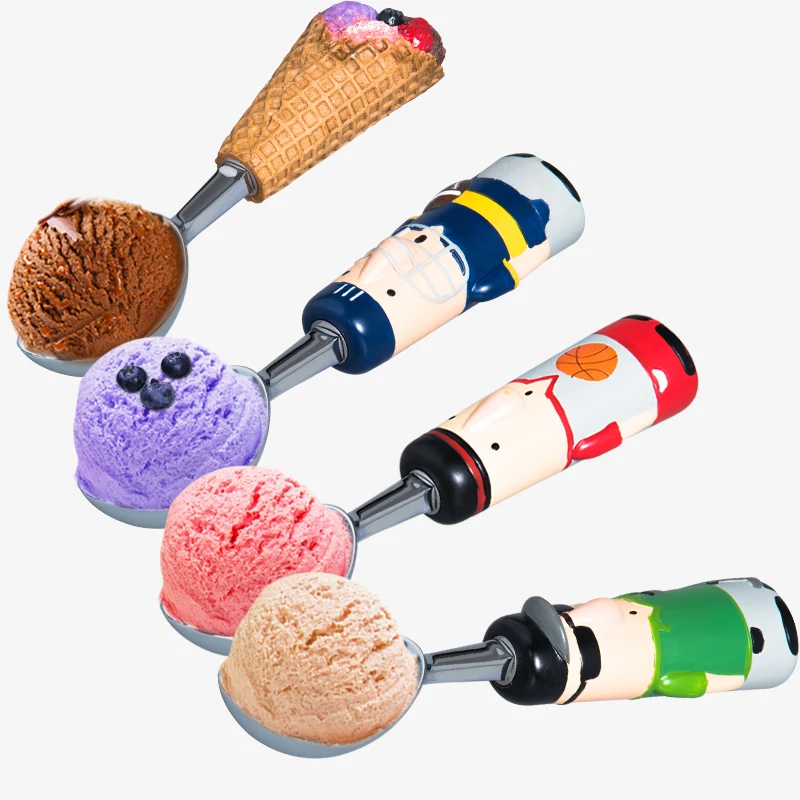 

1Pcs Ice Cream Scoop DIY Fruit Self-melting Cute Watermelon Spoon Commercial Digging Ball Fruit Kitchen Accessories Resin Handle