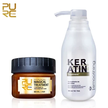 

1PCS 300ml 5% Keratin and 1PCS 60ml After-treatment Hair Mask Set