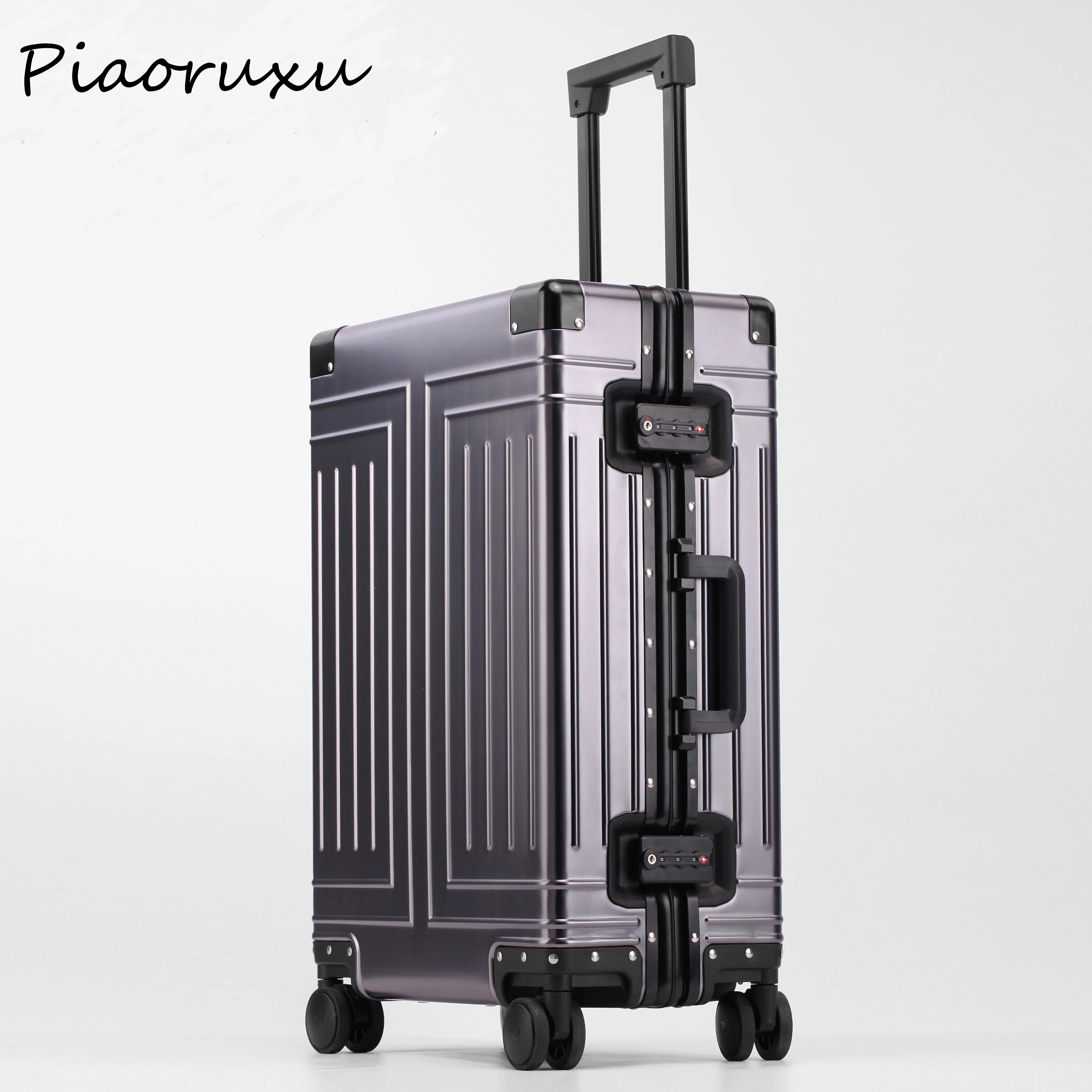 

100% Aluminum Alloy pull rod suitcase 20 inch metal luggage fashionable new type of suitcase luggage pull rod box