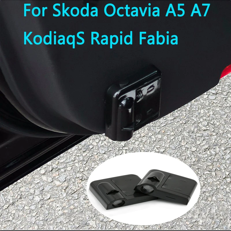 Для Skoda Octavia A5 A7 KodiaqS Rapid Fabia светодиодный автомобильная лампа на дверь Добро пожаловать для проецирования логотипов свет огни для украшения автомобиля