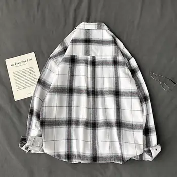 

Casual Men Plaid Shirt Spring Autumn Flannel Shirt Men Dress Shirts Fashion Long Sleeve Slim Fit Chemise Homme Cotton Male Shirt