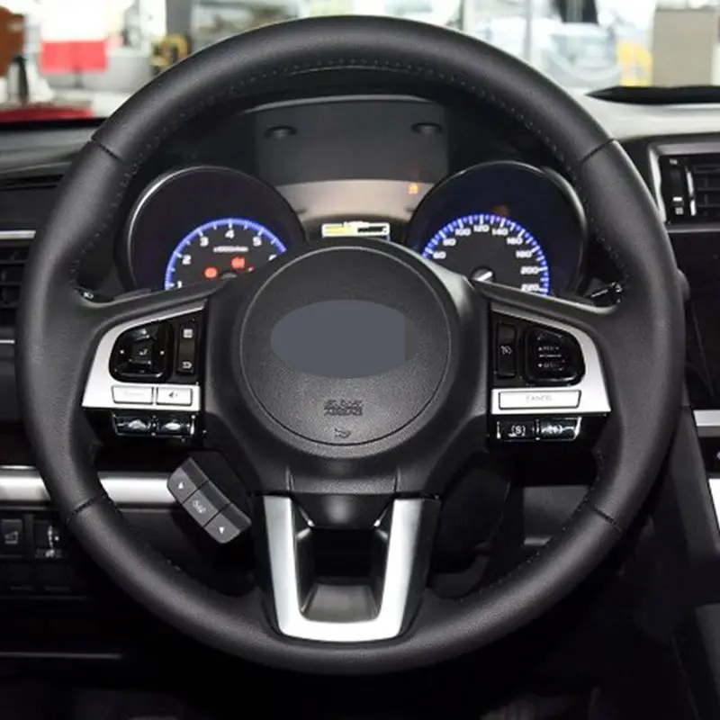 DIY черный мягкий искусственная кожа Чехлы рулевого колеса автомобиля обёрточная бумага для Subaru Legacy Outback XV Forester