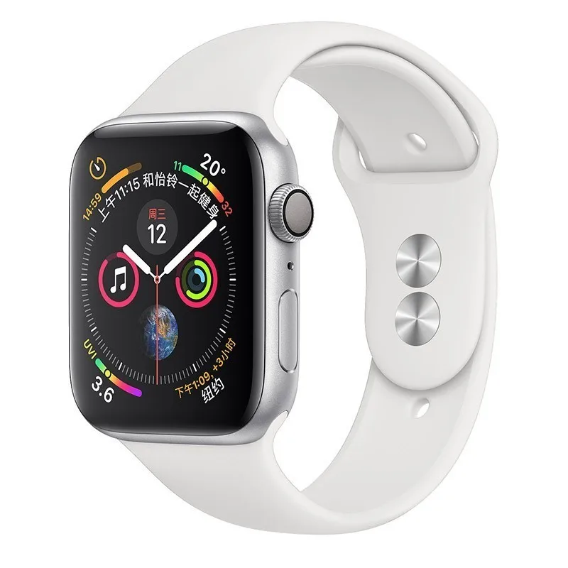 14 White Silicone Strap For Apple Watch band 44mm 42mm iwatch series 5 4 3 2 1 Bracelet 40mm 38mm pulseira smart watch Accessories loop - Цвет ремешка: 14 White