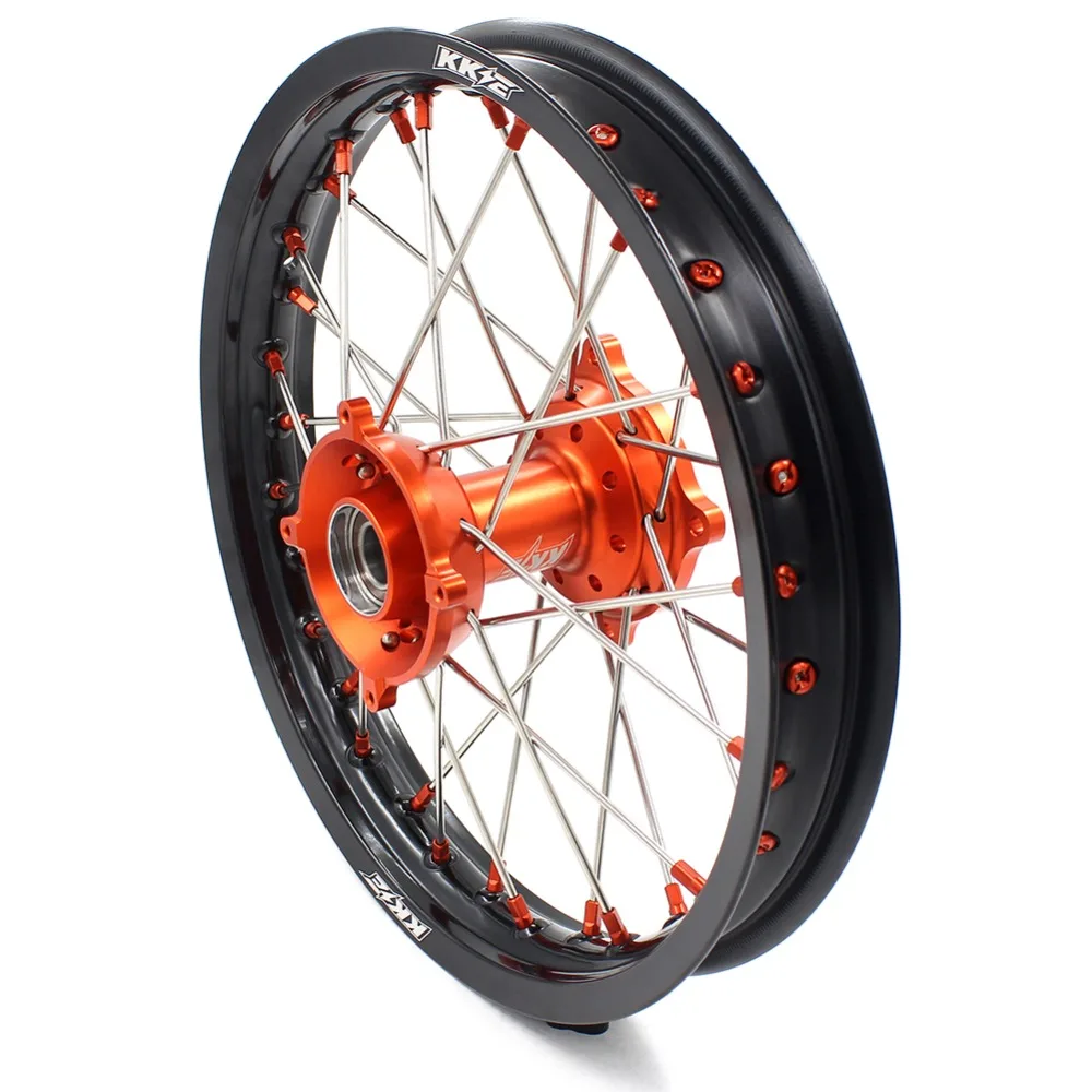 KKE 17& 14 полный набор колес для KTM85 SX 2003- колеса с оранжевыми сосками