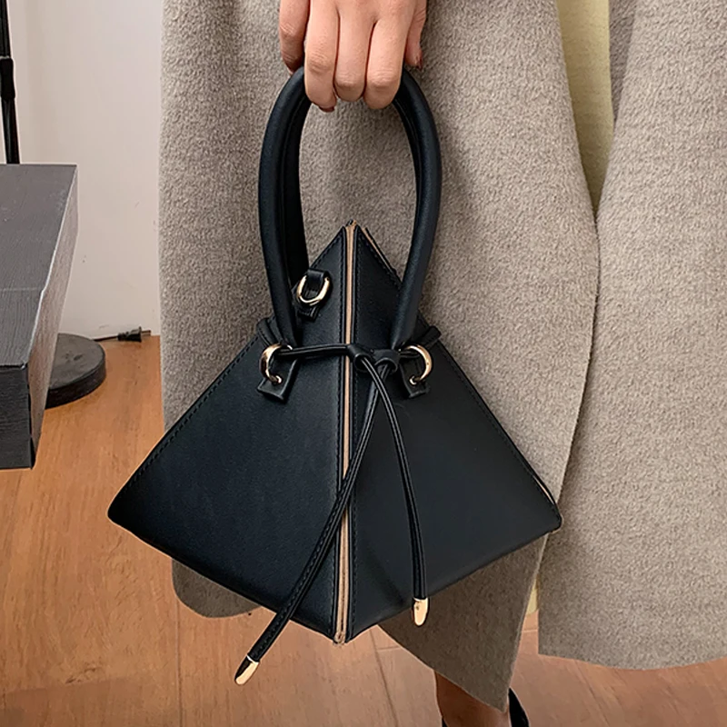 Треугольная модная мини-сумка через плечо из искусственной кожи для женщин