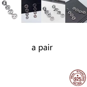 

925 Sterling Silver Stud Earrings Jewelry Letter G Long Shape Personality Simple Fashion Creative Send Friends Valentine's Day