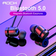 ROCK обновление магнитные беспроводные Bluetooth наушники с микрофоном шейные наушники громкой связи Наушники-вкладыши шумоподавление Гарнитура Спорт