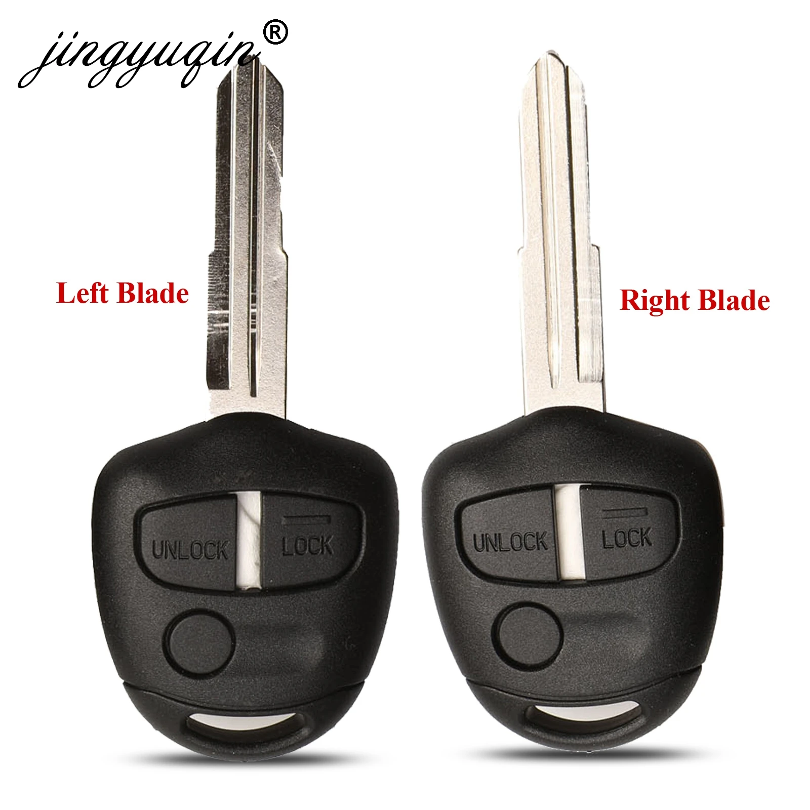 Jingyuqin 3 кнопки дистанционного ключа автомобиля оболочки чехол для Mitsubishi Outlander Lancer EX Автозапуск Fob Uncut влево/вправо лезвие