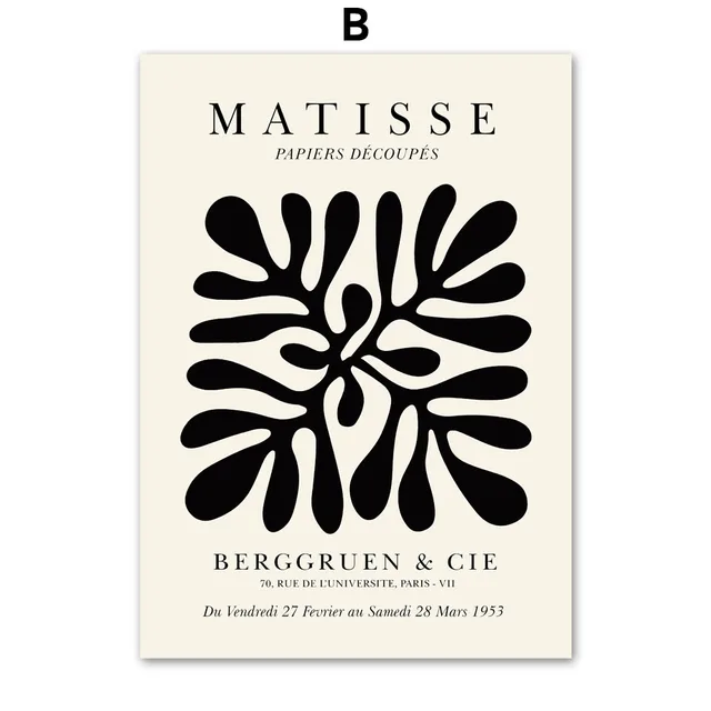 Abstract Matisse Paper Cut Coral Birds Leaves Nordic Poster Nude Wall Art Print Canvas Painting Decor Pictures For Living Room B