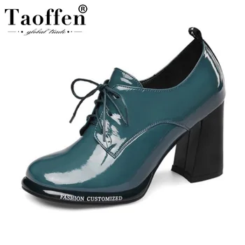 

Taoffen Genuine Leather Pumps Women Office Ladies Sexy Ladies High Heel Shoes Party Shoes Women Pumps Size 33-43