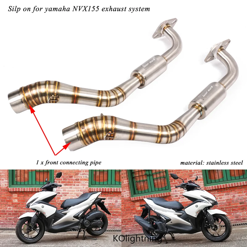 Motoo-Silp on for Yamaha NVX155 2017-2018 Exhaust Silencer System Modified Front Connecting Link Satinless Steel Pipe | Автомобили и