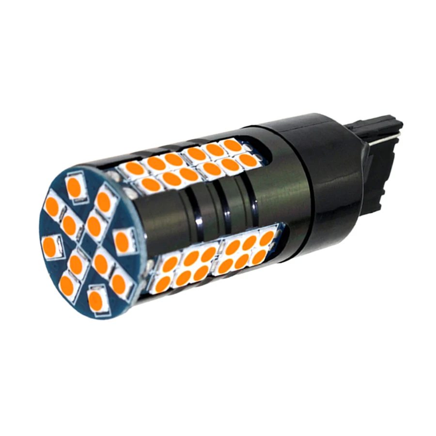 HYZHAUTO 2 шт. T20 светодиодный светильник Canbus без ошибок 3030 60SMD W21W светодиодный светильник сигнала поворота без гипервспышки Янтарный/желтый 12-24 В