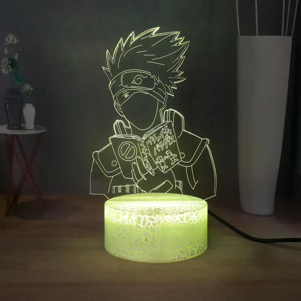 

Naruto LED Sleep Night Light Situational Atmosphere desk Lamp Hatake Kakashi Multicolor USB MINI 3D Visual Table Lamp Kids Gift