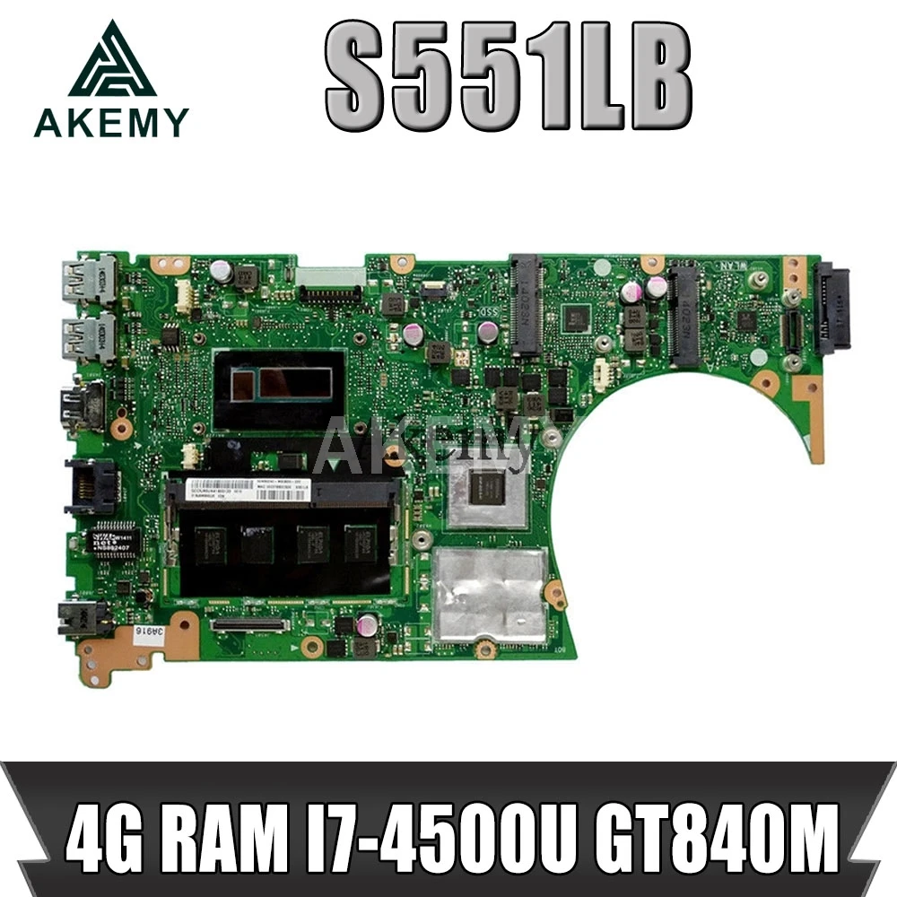 Akemy S551LB материнская плата для ноутбука For Asus S551LN S551LD S551L тестовая оригинальная 4G ram