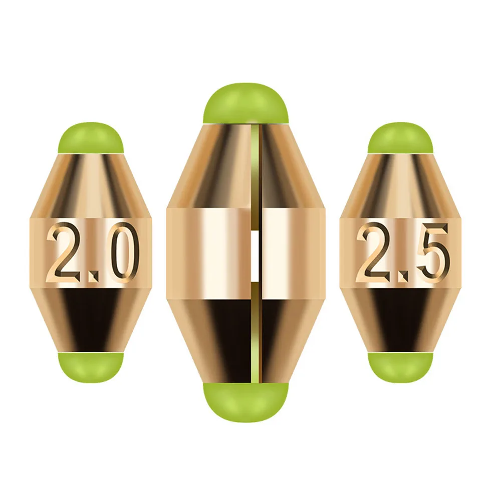 

50Pcs Quick-Descent Falling Underwater Copper Fishing Sinkers 1.8g 3.5g 5g 7g 10g Weights Oval Brass Split Rig Accessories Tools