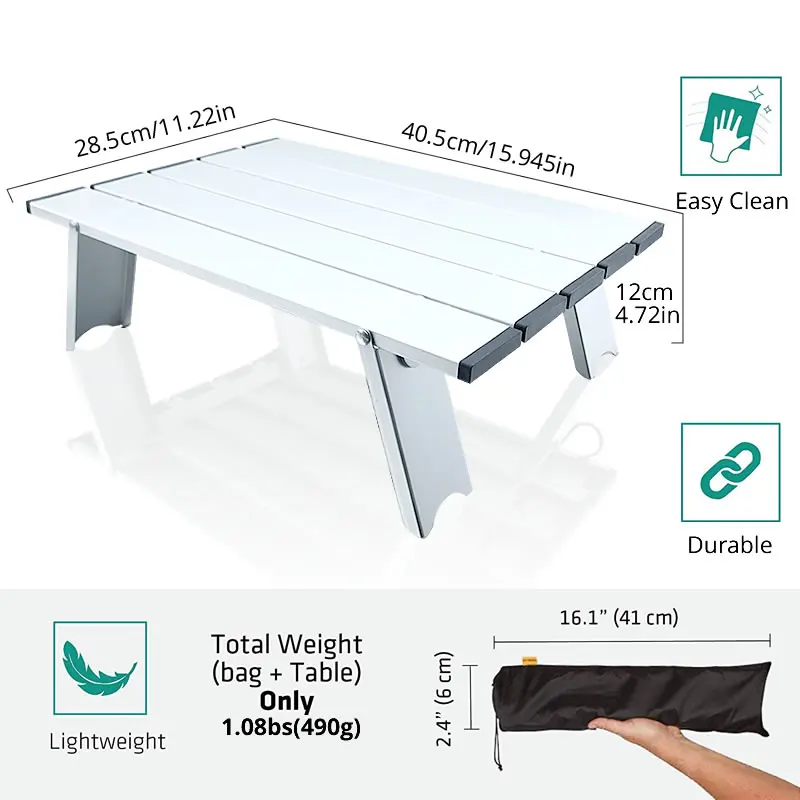  Aluminum Alloy Portable Table Outdoor Furniture Foldable Folding Camping Hiking Desk Traveling Outd