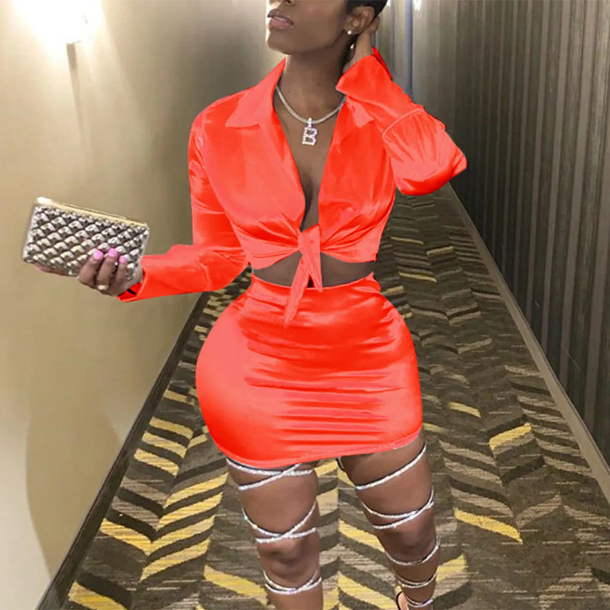 Пикантные Женские Твердые наряды Клубная одежда с длинным рукавом футболки