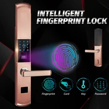 Безопасность Электронный Цифровой умный дверной замок с идентификацией через отпечатки пальцев приложение+ сенсорный пароль+ ключ+ карта+ отпечаток пальца 5 способ дверной замок электронный отель