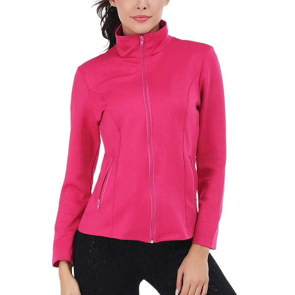Womail Jackets Women Sports Jacket For Running Zipper Pockets Jacket
