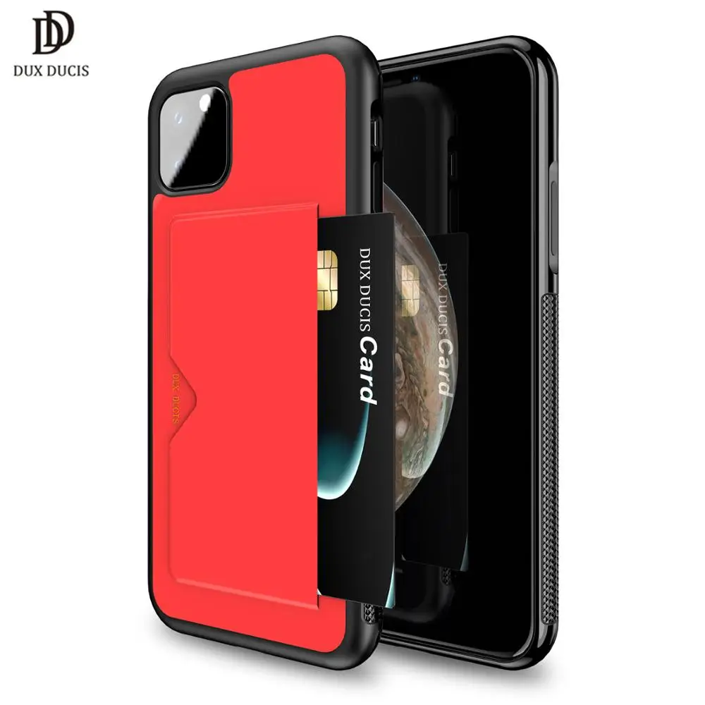 DUX DUCIS чехол из искусственной кожи для iPhone 11 2019 Роскошный кошелек задняя крышка