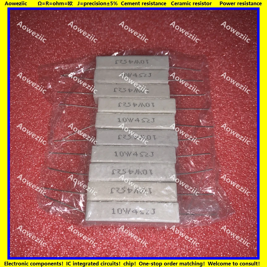 10 шт. горизонтальный цементный резистор RX27 Вт 4 Ом R RJ 10W4RJ 10W4ohm 10W4R керамическое