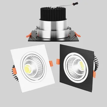 

Recessed Square Dimmable LED Downlights 7W 9W 12W COB LED Ceiling Lamp AC85-265V Warm/Cold White LED Spot Lights Indoor Lighting