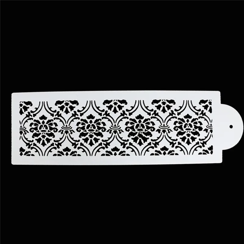 Damask кружевной бордюр трафарет для украшения торта на день рождения инструмент