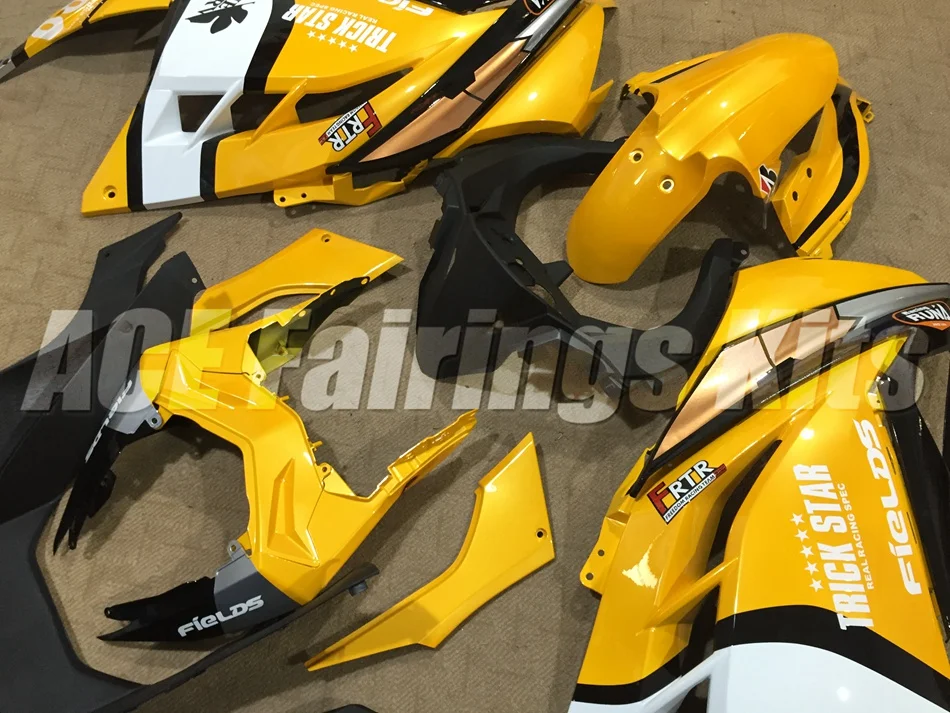 ABS обтекатель комплект для Kawasaki Ninja300 EX300 300R 2013 13 14 15 16 17 Обтекатели набор(литья под давлением) желтый