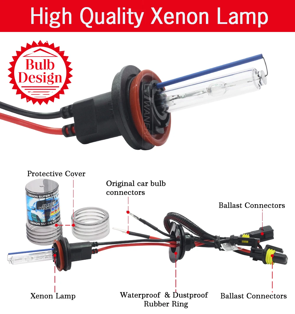 Cawanerl 55 Вт ксенона HID Лампы Балласт 4300K 10000K H1 H3 H4 H7 H8 H9 H11 9005 HB3 9006 HB4 9007 881 автомобилей