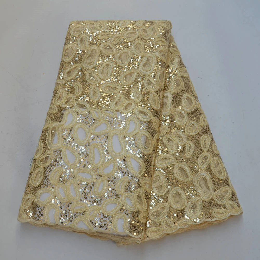 Последняя Королева Анна африканская вышивка блестки кружевная ткань с высоким качеством французская сетчатая Тюлевая кружевная ткань для вечерние платья - Цвет: 4