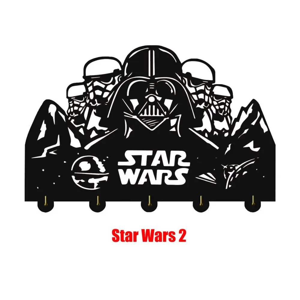 Star Wars 2 Настенная вешалка Star Wars, настенная вешалка, стойка для ключей, держатель для ключей, персональный подарок для дома, подарок на свадьбу - Цвет: Star Wars 2