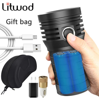 

3 Leds XHP90 High Quality Outdoor Led flashlight Rechargeable 18650 Battery Torch Hard Aluminum Handle Powerful Lamp flash light