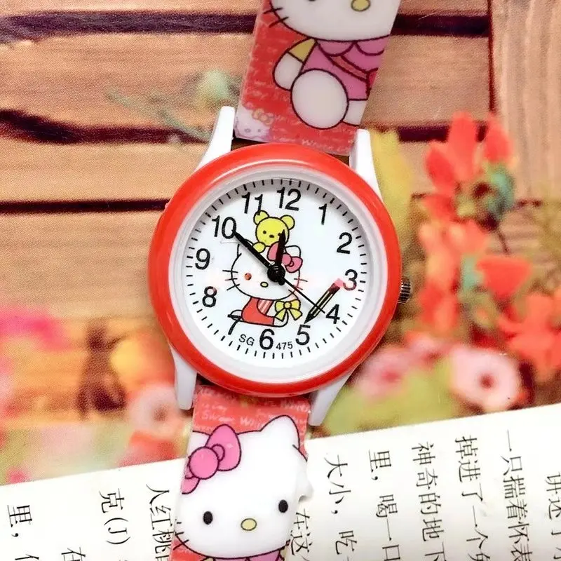 Милые новые кварцевые часы KT cat с силиконовым гелем для девочек