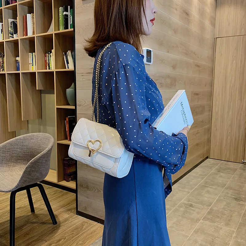 

Bag Women's 2019 New Style Small Numerous Net Hongling Pattern Square Sling Bag Versatile Lock Chain Shoulder Single-shoulder Ba