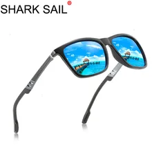 Акула парус, фирменный дизайн, поляризационные солнцезащитные очки для мужчин, водительские тени, Мужские Винтажные Солнцезащитные очки для мужчин, Spuare, зеркальные, летние, UV400 Oculos