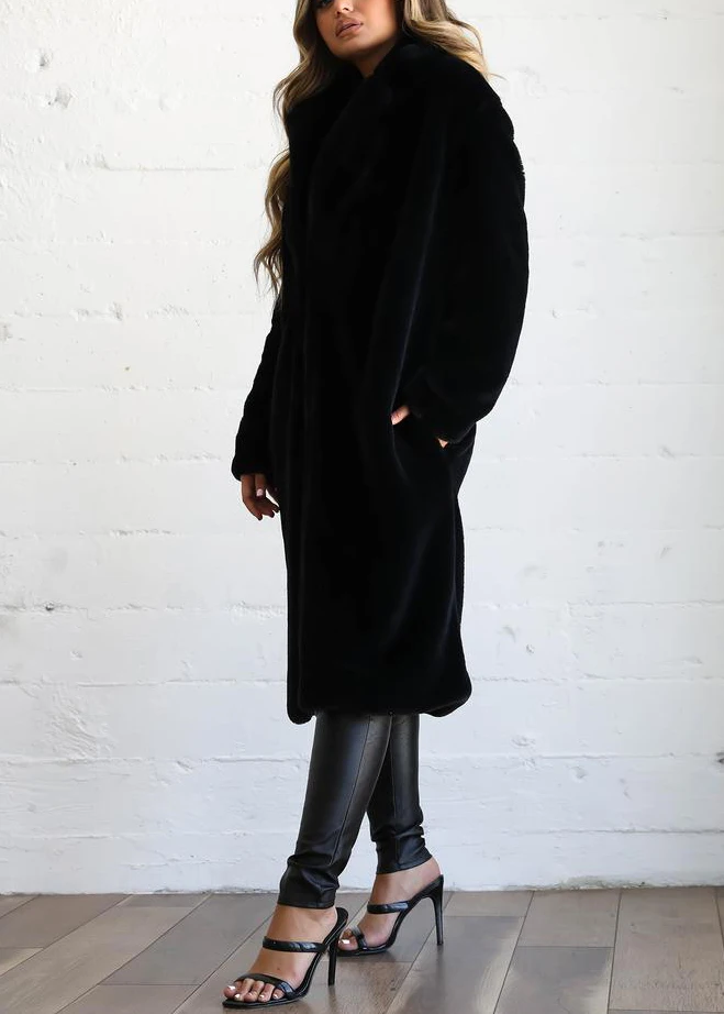 WENYUJH, зимнее женское пальто из искусственного меха, роскошное длинное меховое пальто, Свободное пальто с отворотом, толстое, теплое, плюс размер, женские плюшевые пальто, верхняя одежда