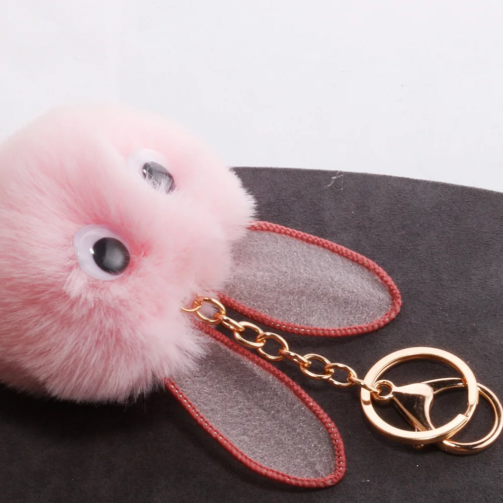 Стиль корейский стиль Мода Кролик Ушастый пушистый шар брелок Подвеска креативный кролик моделирование волос мяч сумка Подвеска