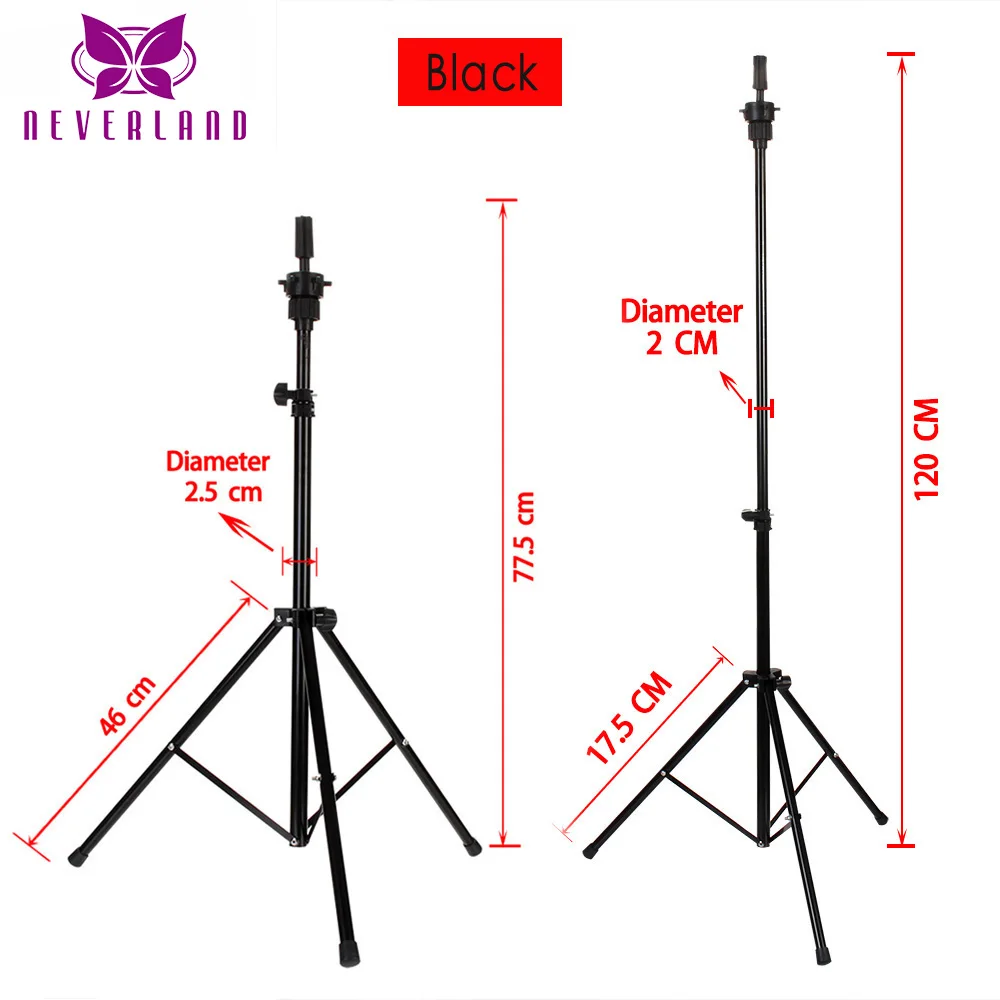 Closeout Tripod-Stand Wig-Head-Holder Hairdressing Adjustable Salon NEVERLAND Carry-Bag Stainless-Steel aVjbOD8k1