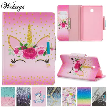 

Wekays For Samsung Tab A 8 2018 T387 Cartoon Unicorn Leather Case For Coque Samsung Galaxy Tab A 8.0" 2018 SM-T387 Cover Cases