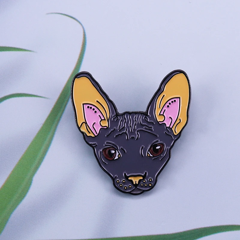 Sphynx женская брошь в форме лица кошки заколка без волос аксессуар для рюкзака |