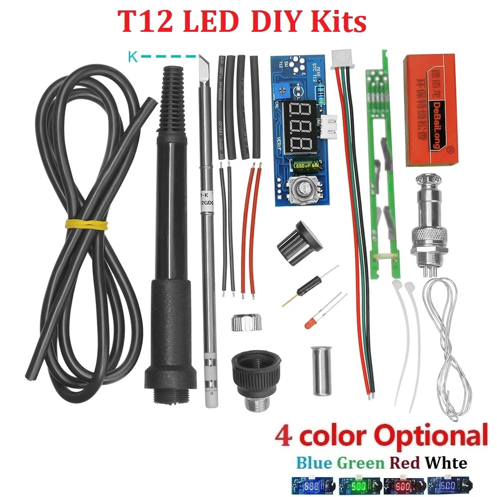 electronics soldering kit Electric Unit Digital Soldering Iron Station Temperature Controller Kits for HAKKO T12 Handle DIY kits w/ LED vibration switch hot stapler plastic welder