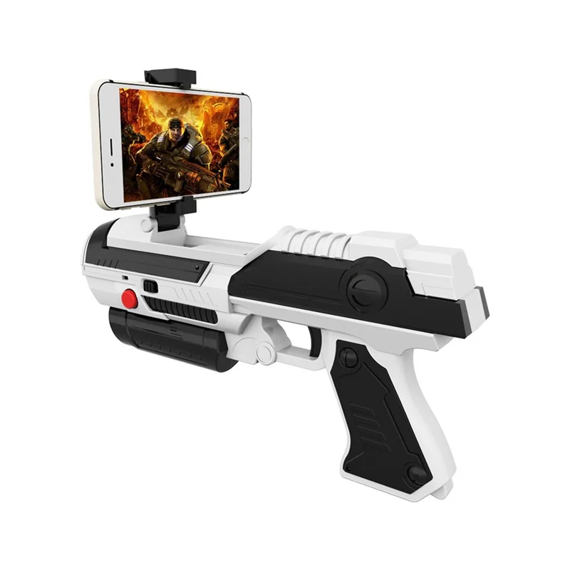 VR игра AR пистолет стрельба игры смартфоны Bluetooth управление игрушка для IOS Android воздушные пушки - Цвет: Black and Gray