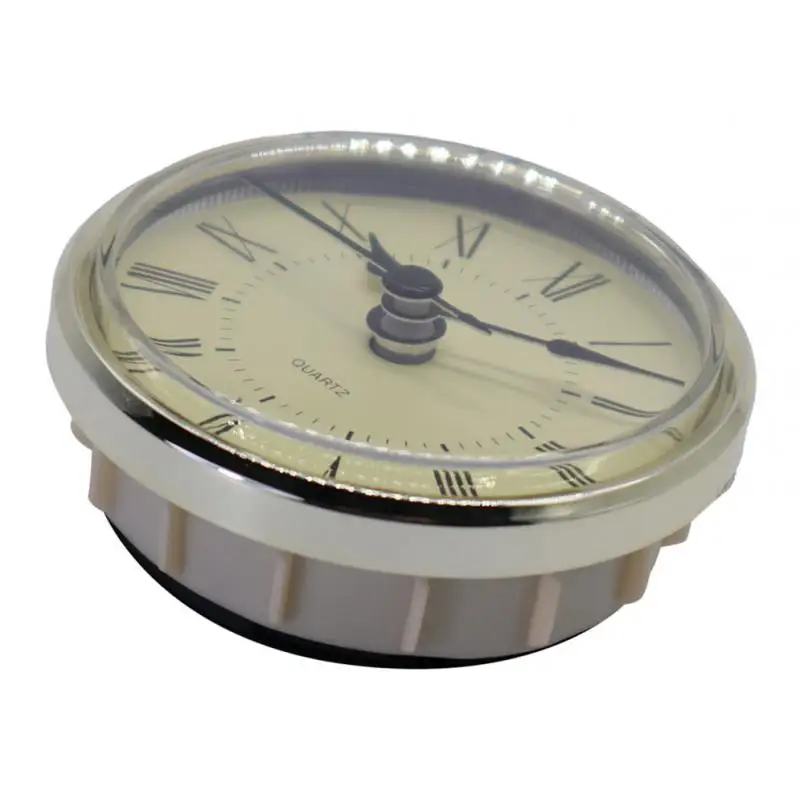 Round 2.76 Inch (70 mm) Quartz Clock Fit-up/Insert with Roman Numeral, Quartz Movement (Silver Trim)
