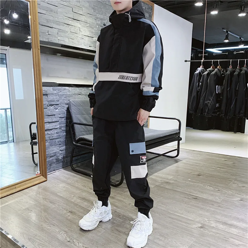 

Men's Leisure Sports Suit 2019 Autumn New Style Trend Popular Brand Tooling Jacket Men's Hoodie Two