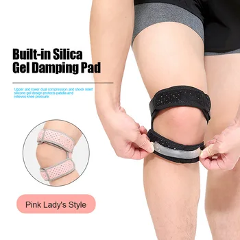 

Silicone Fitness Knee Strap Pain Relief Full Mobility Breathable Knee Brace Support for Basketball M2