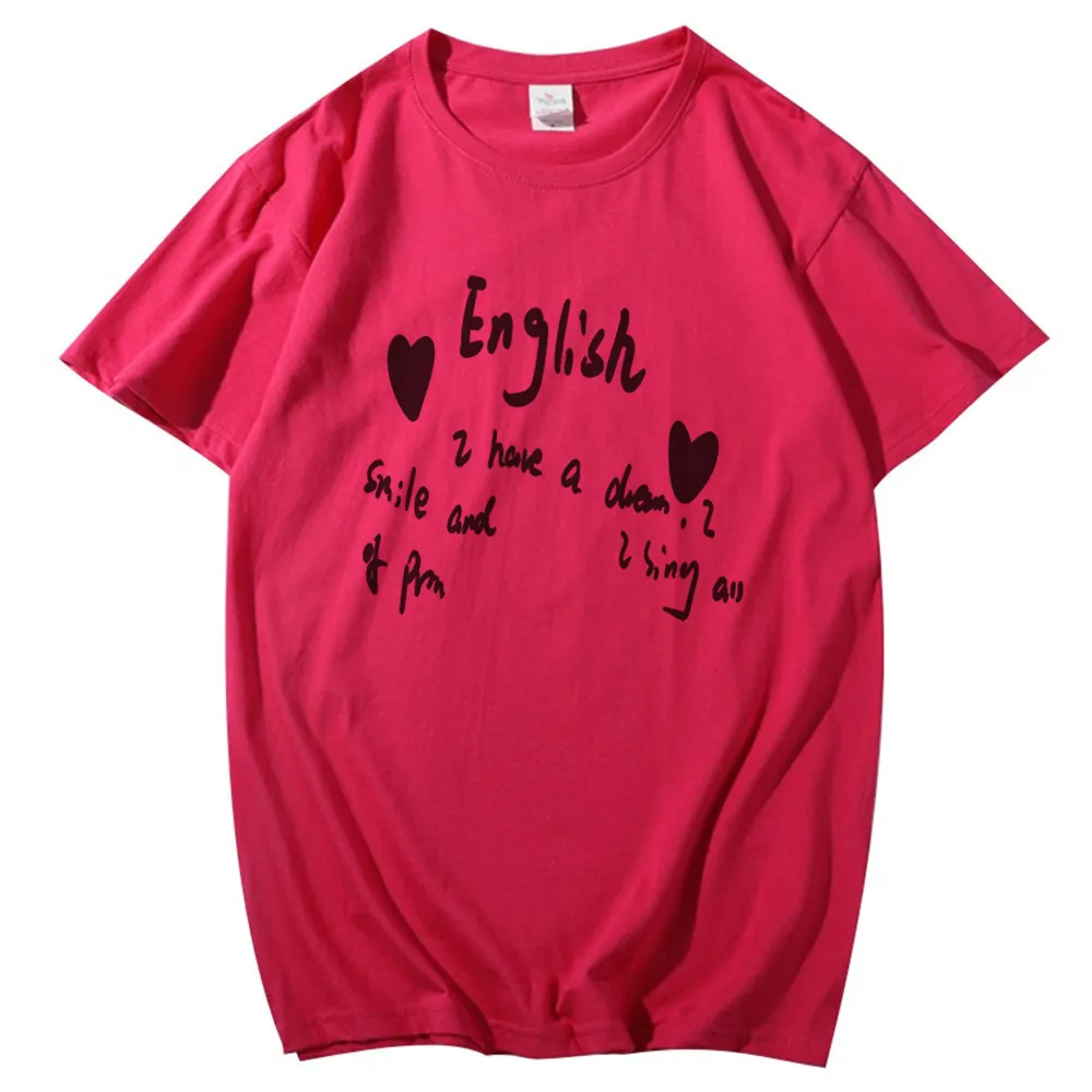 

English phrase Harajuku female T-shirt mother gift summer retro 90s cotton punk neutral tops Tee student girlfriend T-shirt