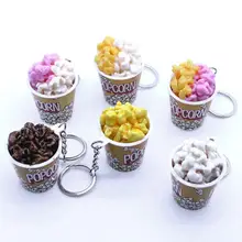 

Creative Simulation Popcorn Bucket Keychain Mini Snack Cup Key Ring Pendant Gift